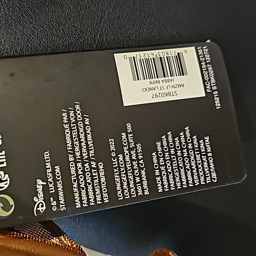 NWT Loungefly Star Wars: Lando Calrissian and Jabba the Hutt Wallet and backpack - Picture 8 of 8